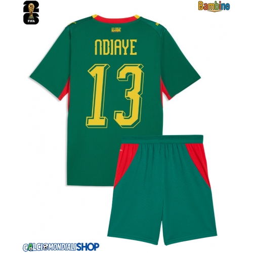 Maglie da calcio Senegal Iliman Ndiaye #13 Seconda Maglia Bambino Mondiali 2026  Manica Corta + Pantaloni corti)